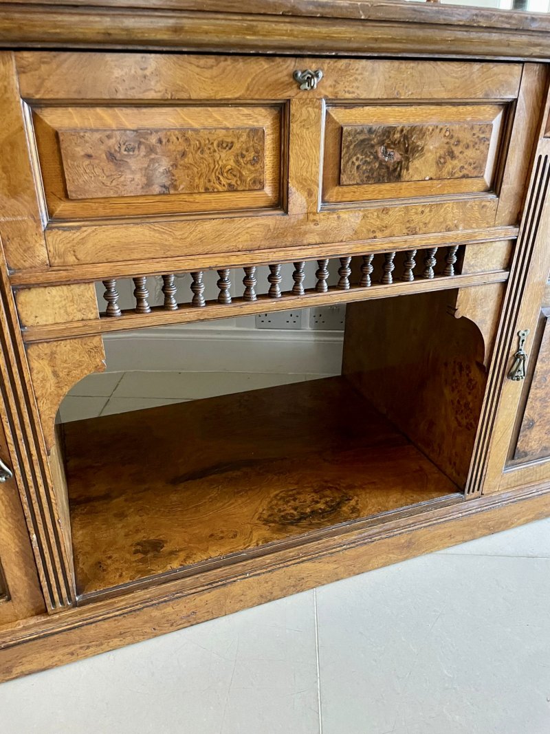 Outstanding Quality Antique Victorian Pollard Oak Mirror Back Sideboard by James Schoolbred - Image 17